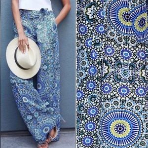 Banana Republic Wide Leg Medallion Print Palazzo Pants